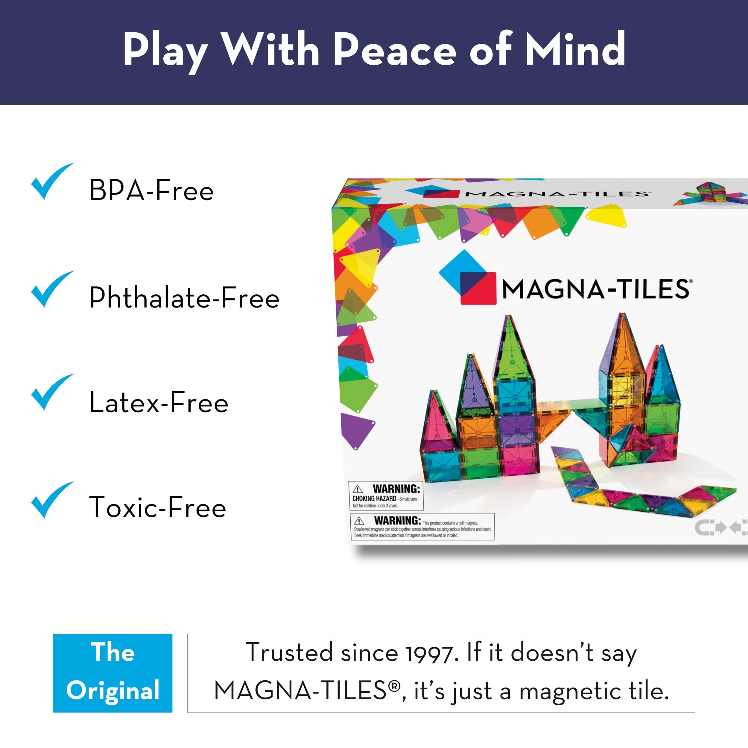 Foto 2 | Set De Construcción Magnética Magna Tiles Classic 100 Piezas - Venta Internacional.