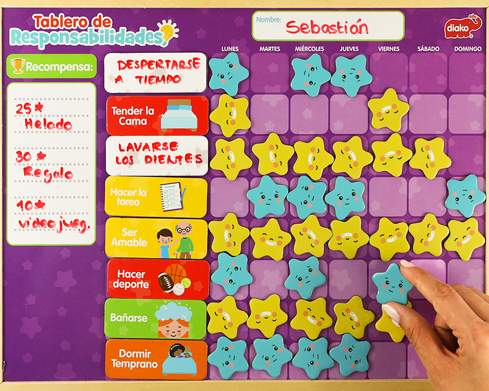 Foto 6 pulgar | Tablero De Responsabilidades Diako Juego Didáctico 2 En 1
