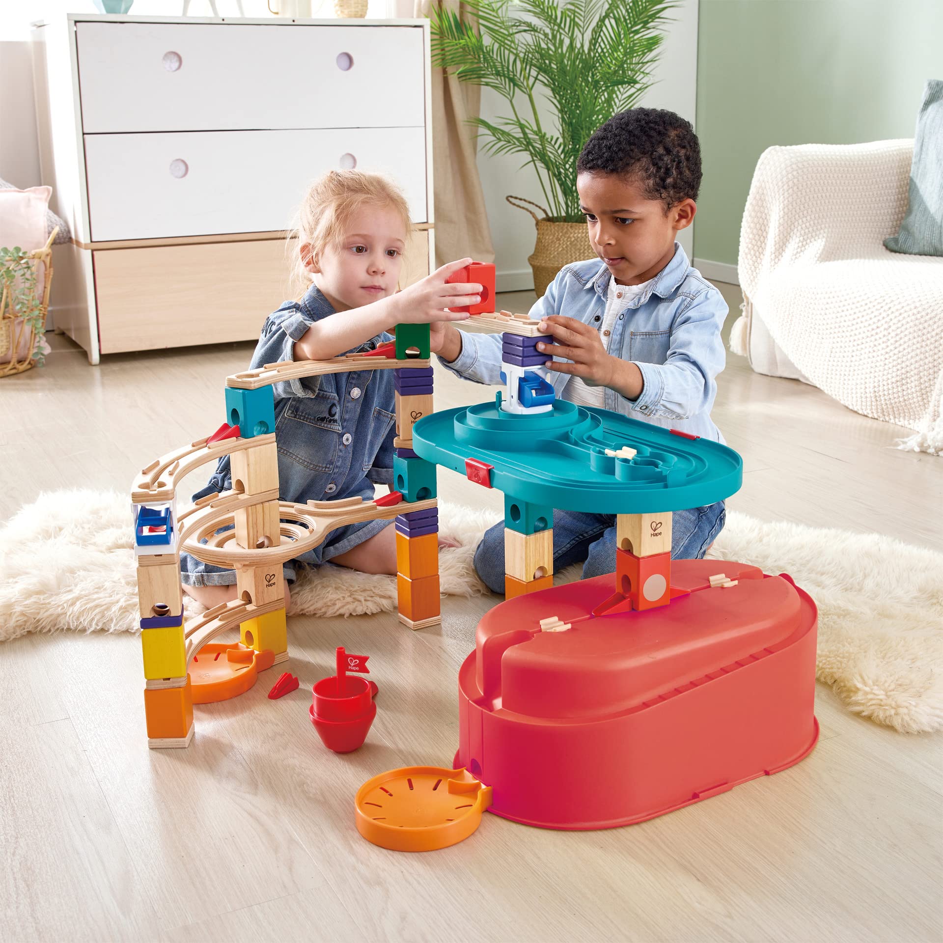 Foto 6 | Set De Construcción Hape Quadrilla Stack Track 90 Piezas +4 Años - Venta Internacional.