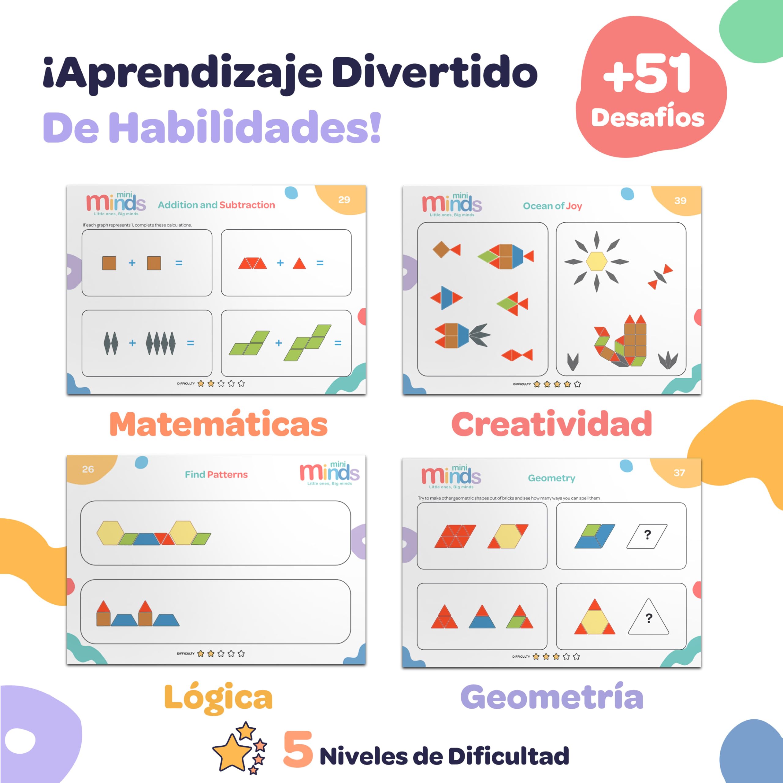Foto 5 pulgar | Set De Bloques De Construcción Con Soporte Magnético Mini Minds - Venta Internacional.