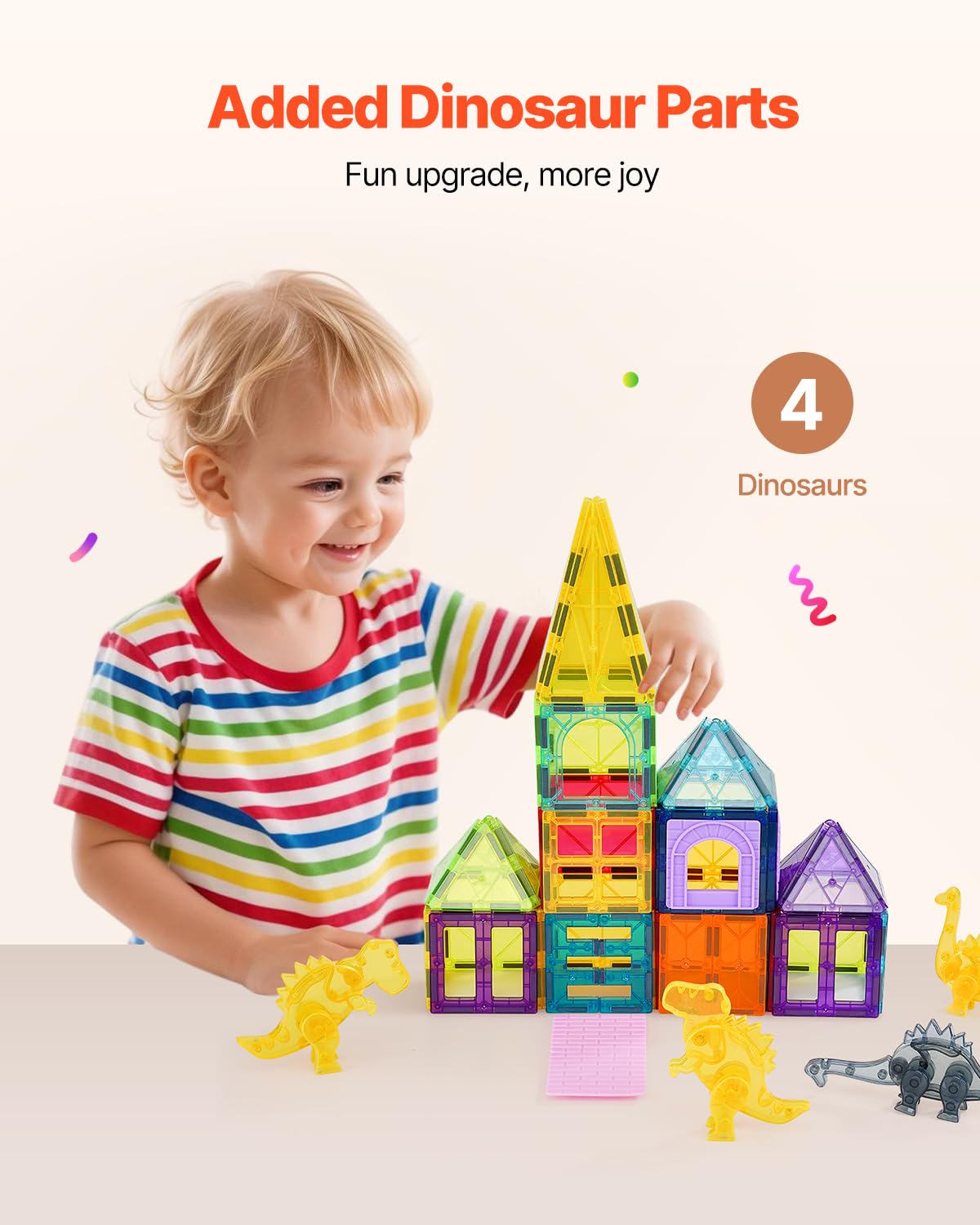 Foto 4 pulgar | Azulejos Magnéticos Vevor 56 Unidades Con 4 Dinosaurios Para Niños De Más De 3 Años - Venta Internacional.