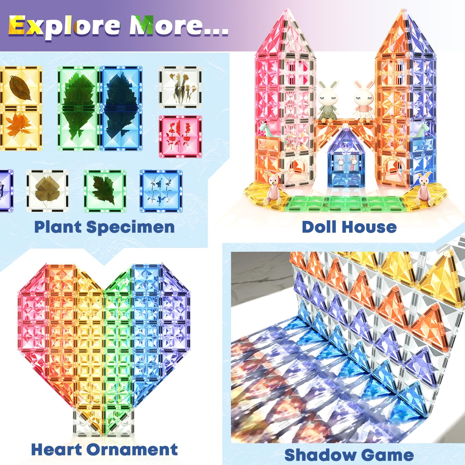 Foto 3 | Bloques De Construcción Magnéticos Toy Soyee Kids De 3 A 8 Años Con Azulejos - Venta Internacional.