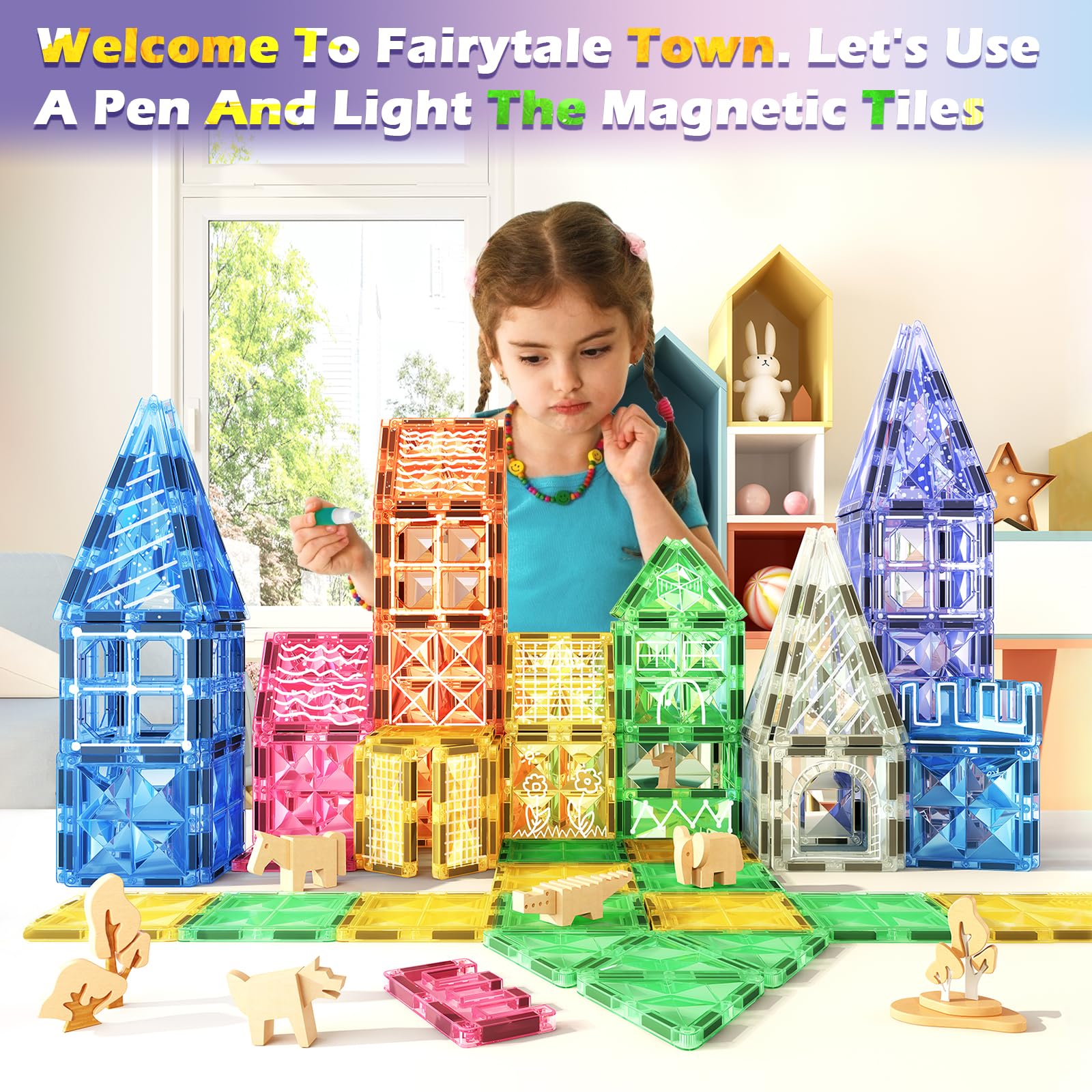 Foto 6 | Bloques De Construcción Magnéticos Toy Soyee Kids De 3 A 8 Años Con Azulejos - Venta Internacional.