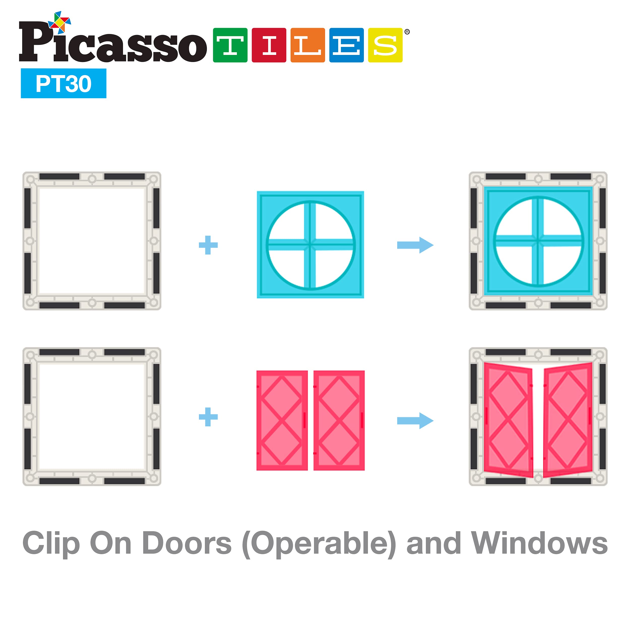 Foto 4 | Bloques Magnéticos Picassotiles Pt30 Para Ventanas Y Puertas, Juego De 30 Piezas - Venta Internacional.