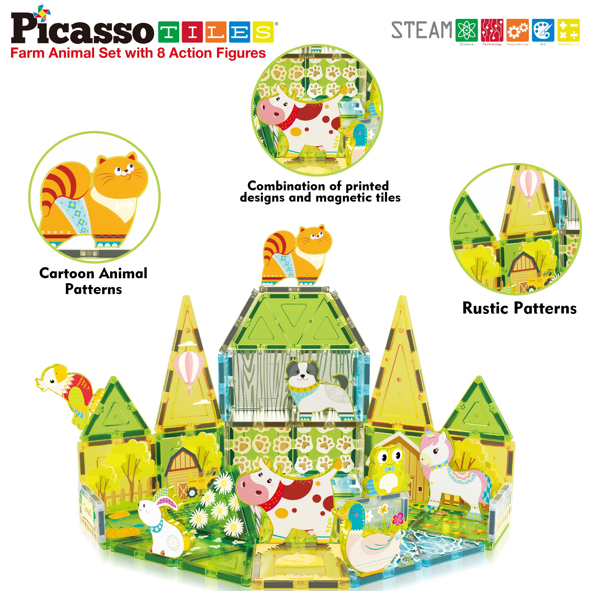 Foto 4 pulgar | Juego De Juguetes Con Bloques De Construcción Picassotiles Farm Animal Con 8 Figuras - Venta Internacional.