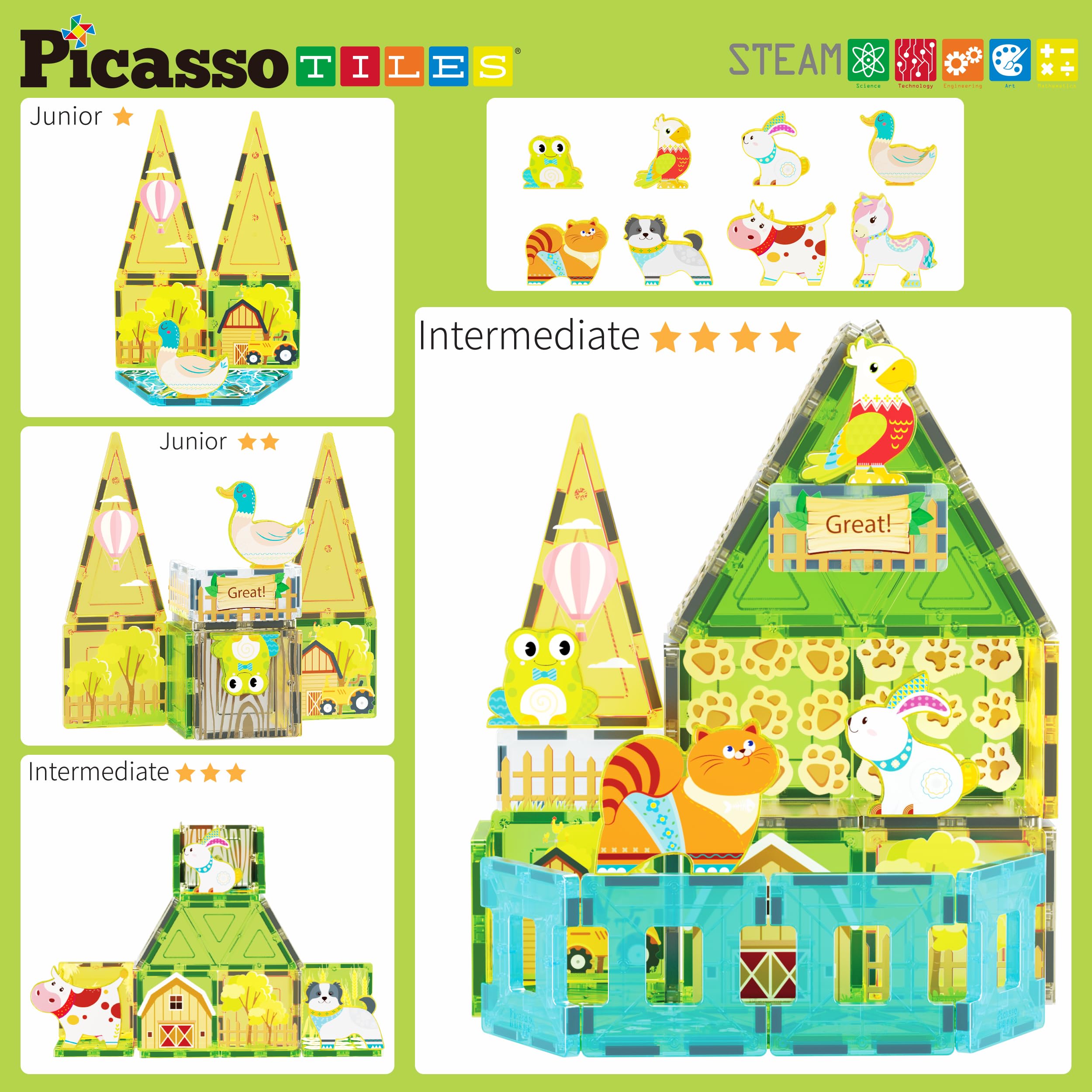 Foto 5 pulgar | Juego De Juguetes Con Bloques De Construcción Picassotiles Farm Animal Con 8 Figuras - Venta Internacional.