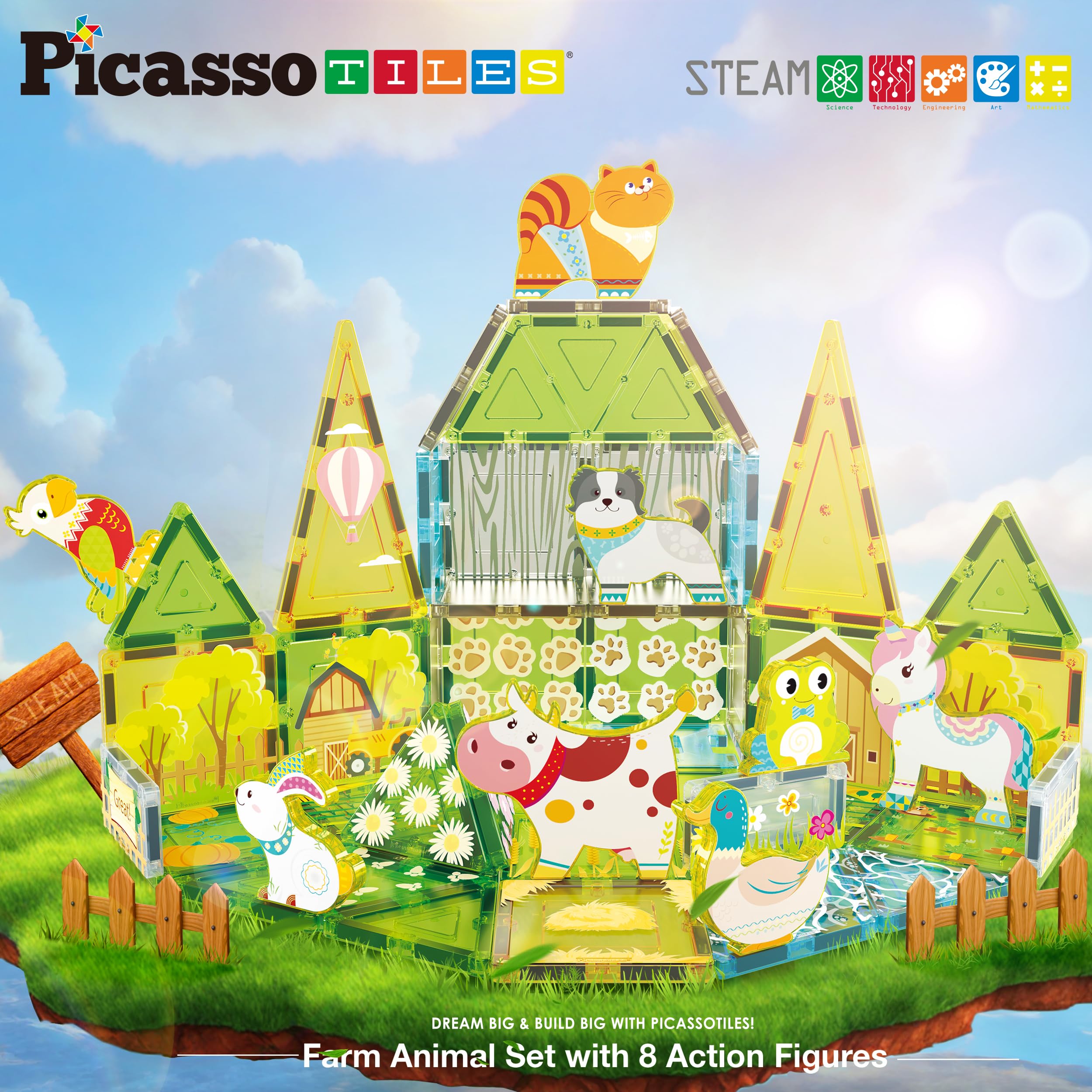 Foto 7 pulgar | Juego De Juguetes Con Bloques De Construcción Picassotiles Farm Animal Con 8 Figuras - Venta Internacional.