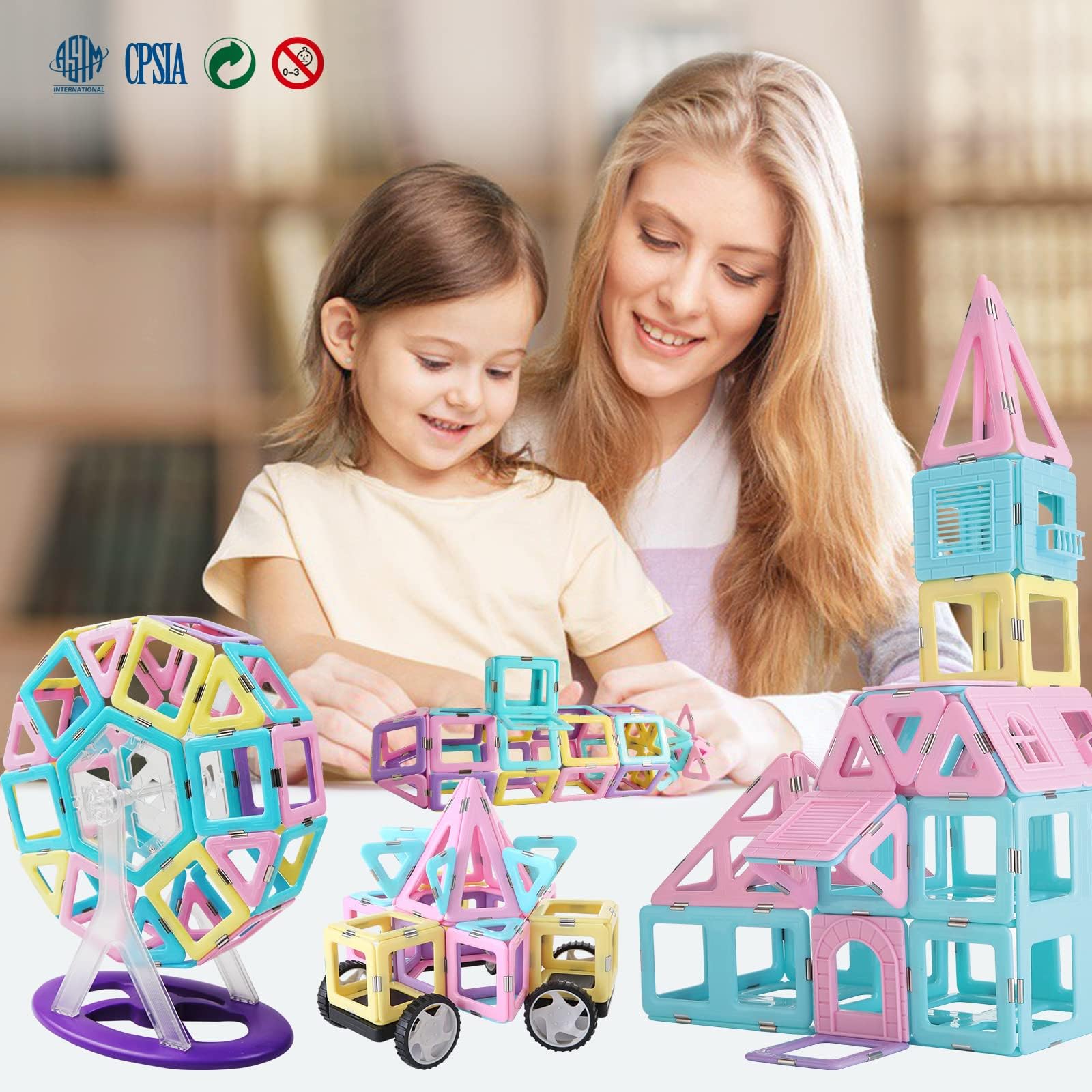 Foto 6 pulgar | Juego De Bloques De Construcción Magnetic Tiles Magblock De 156 Piezas Para Niños - Venta Internacional.