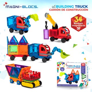 Foto 2 | Magni-blocs Camión De Construcción Magnético 34 Piezas Juego De Imanes Para Niños Compatible Con Bloques Magnéticos