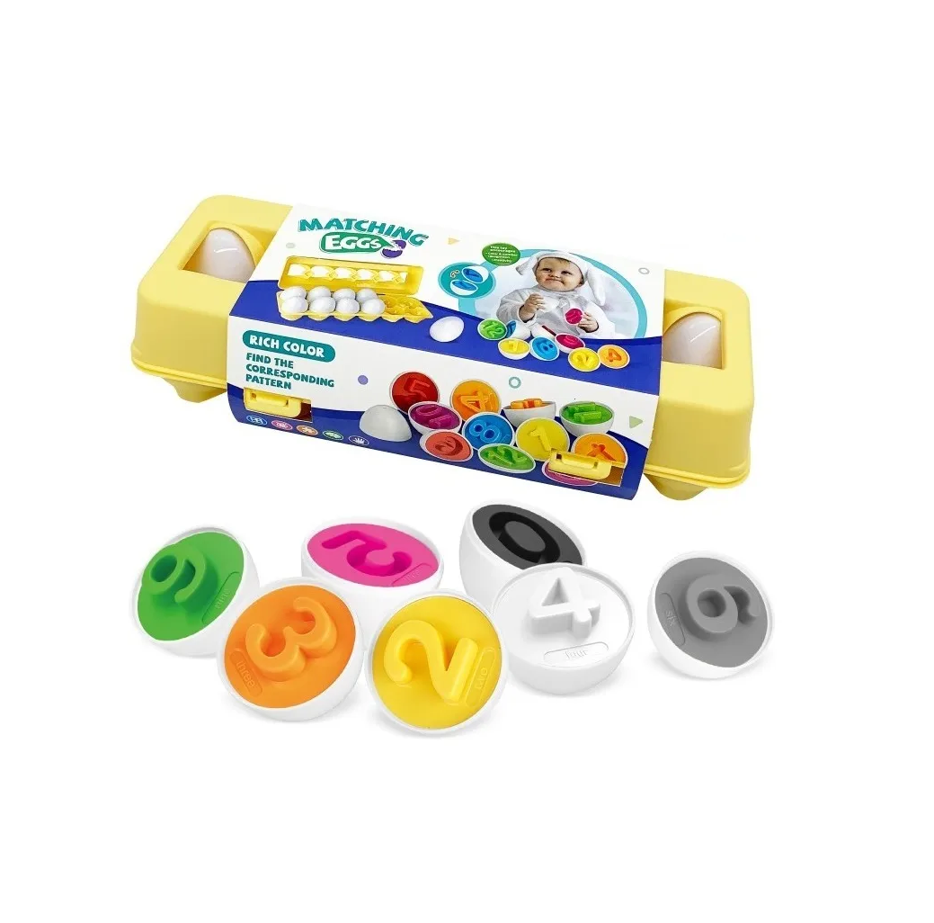 Juego Didáctico Educativo Matching 12 Huevos de Colores y Números