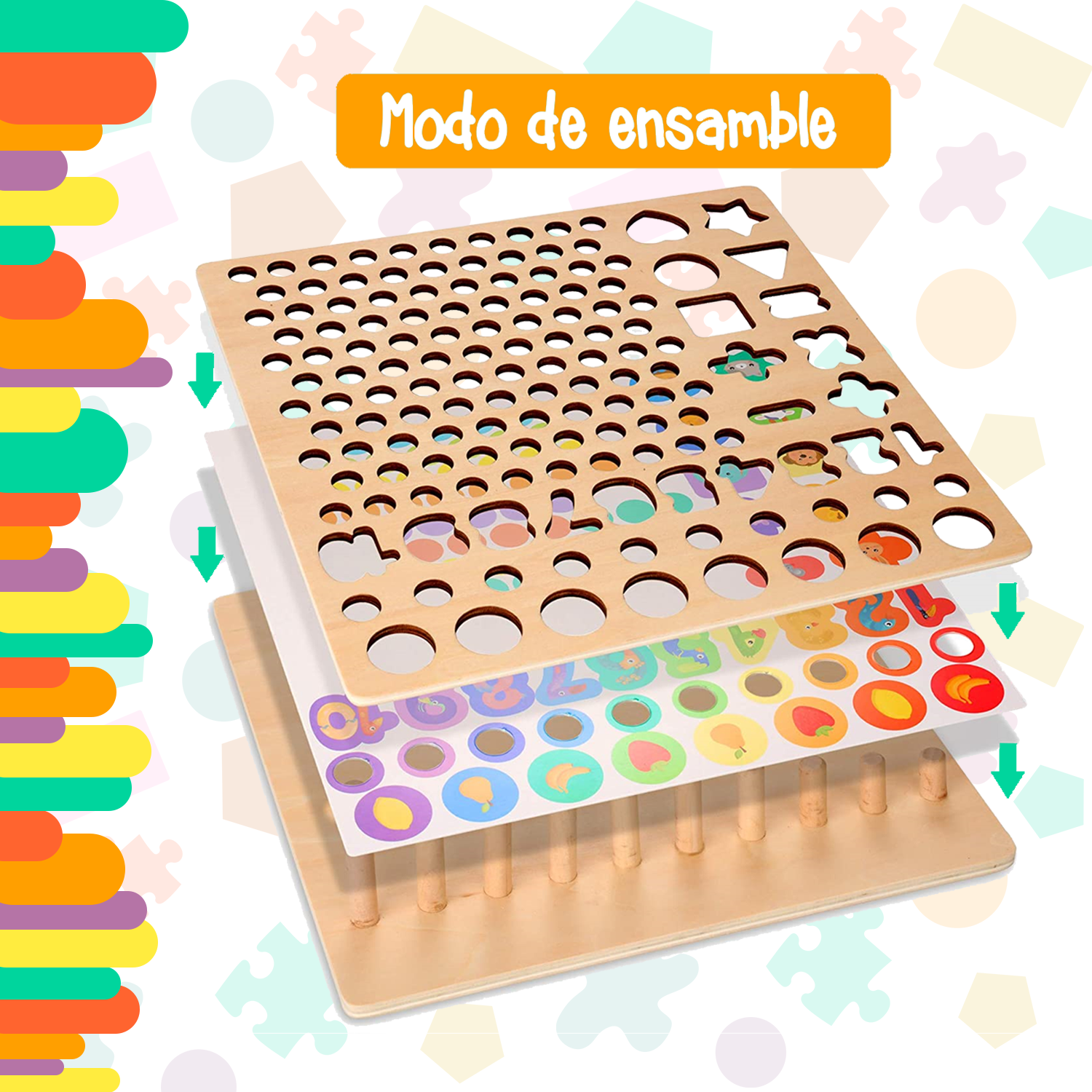 Foto 5 | Tablero Logarítmico 6 en 1 Yuff! Montessori con Pesca Magnética Juguete de Madera