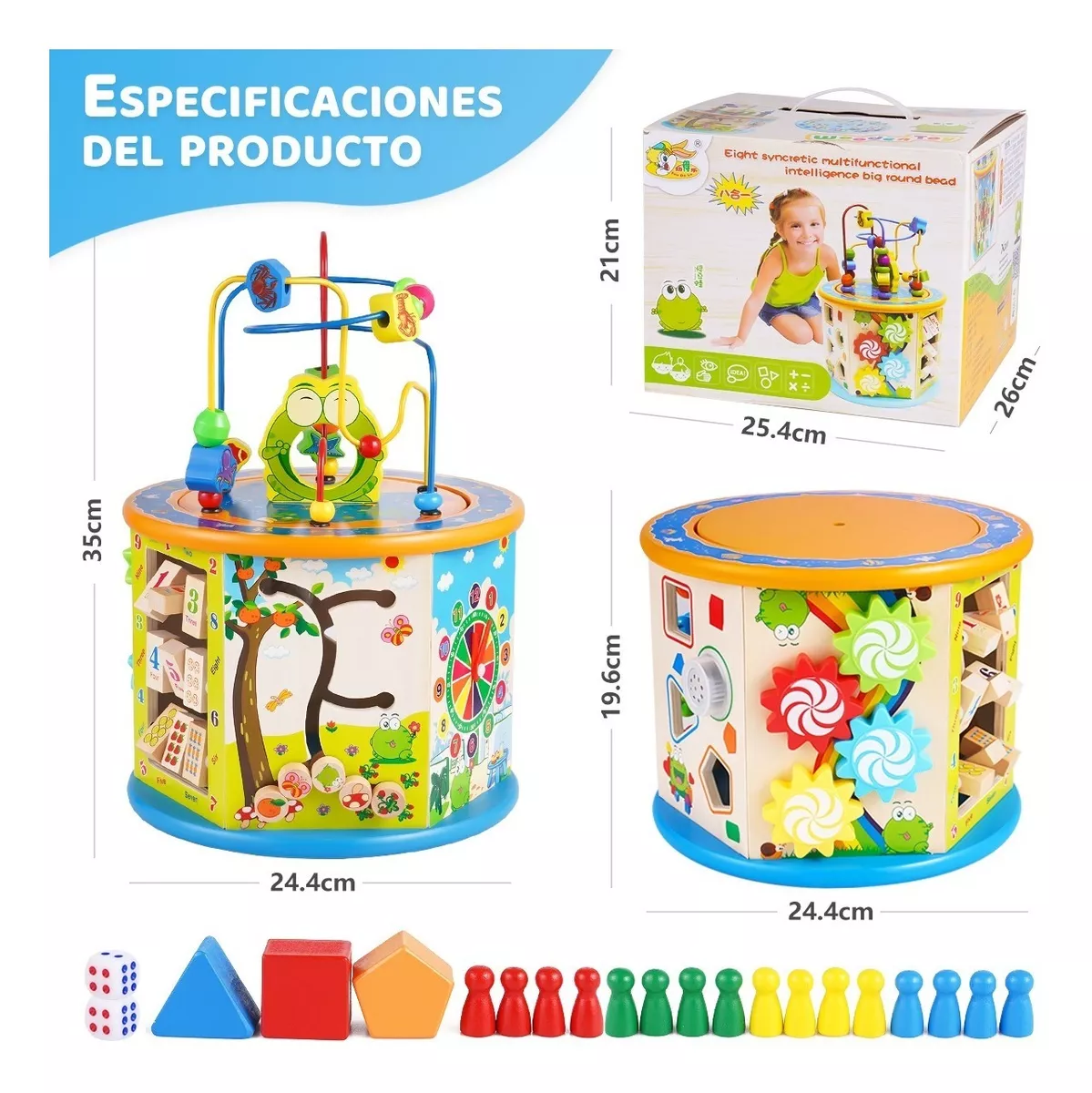 Foto 4 pulgar | Juguete Educativo Belug 8 en 1 Laberinto Didáctico Multicolor