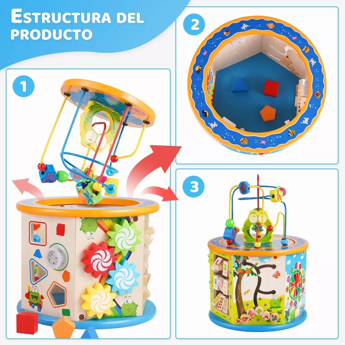 Foto 5 pulgar | Juguete Educativo Belug 8 en 1 Laberinto Didáctico Multicolor