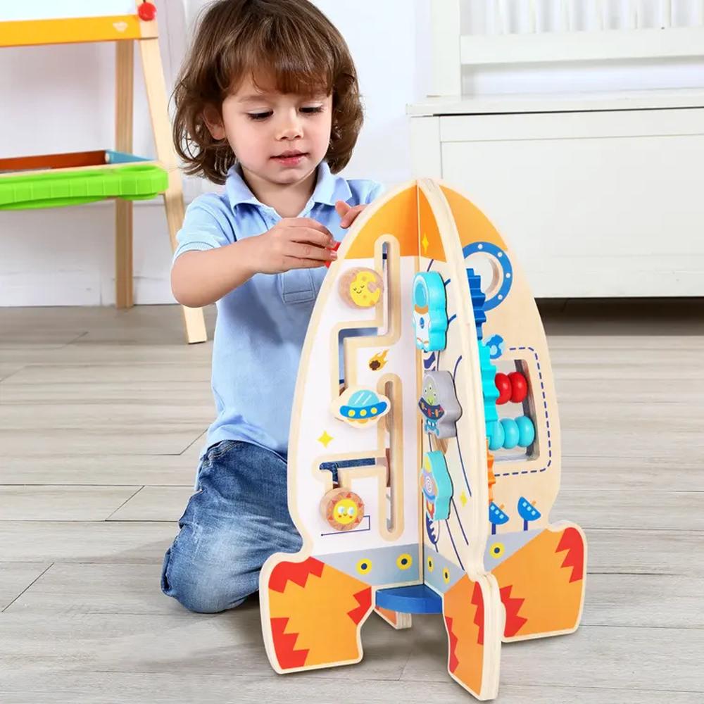 Foto 5 pulgar | Cohete de Madera con Actividades Juguete Educativo y Desarrollo Didacti Juegos