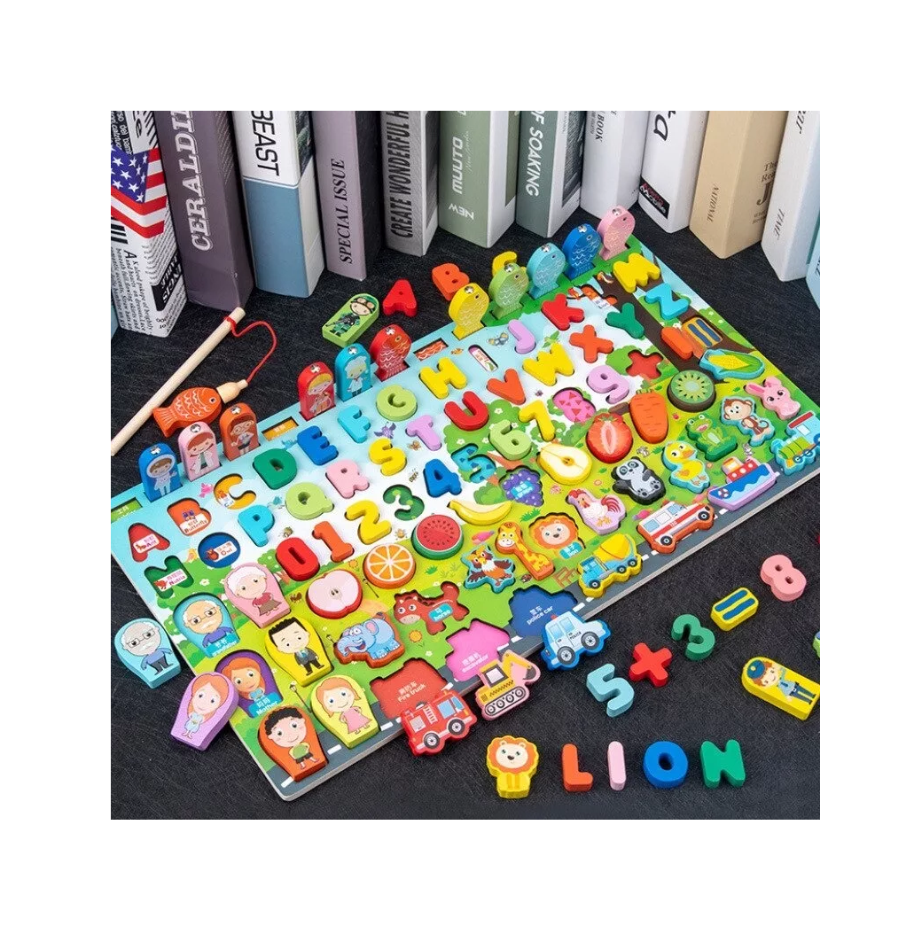 Foto 2 | Juego Educativo Nayumi Tablero Pesca Letras y Números
