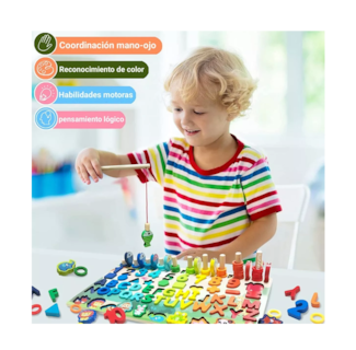 Foto 3 | Juego Educativo Nayumi Tablero Pesca Letras y Números