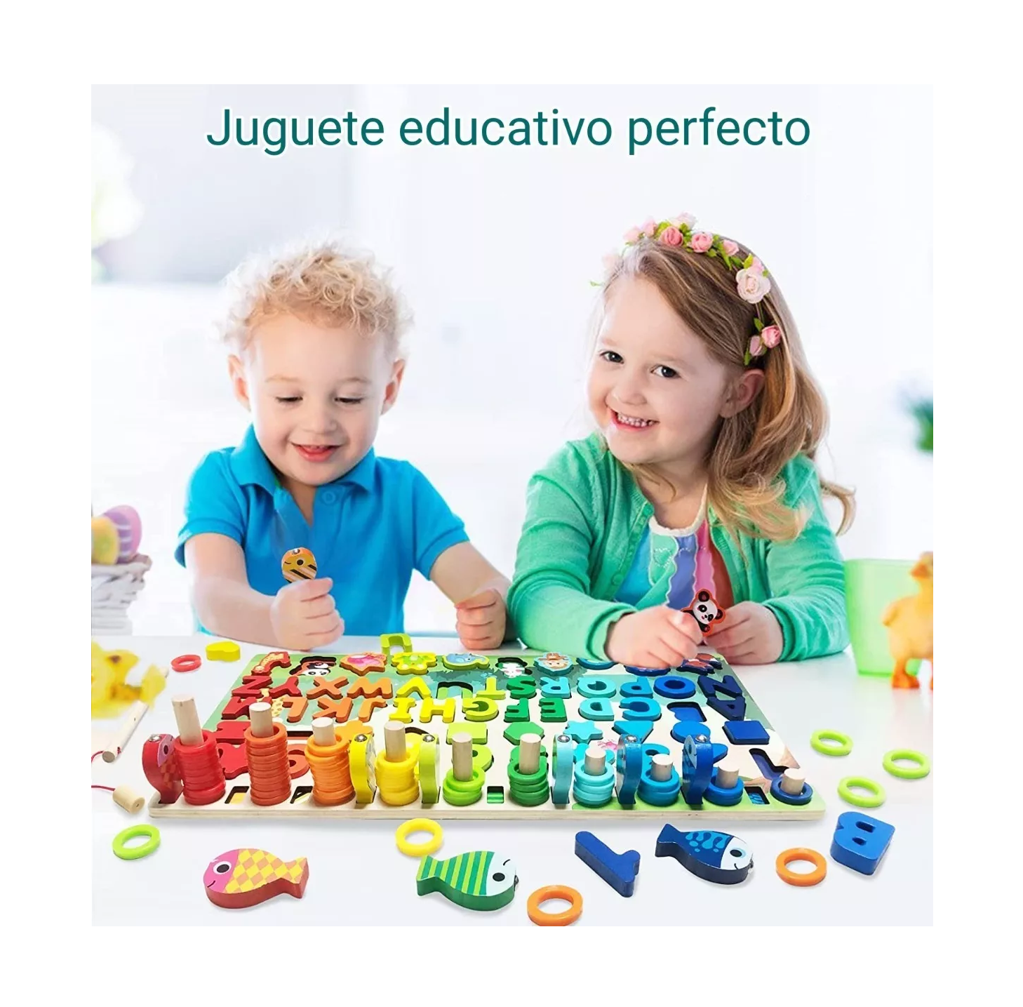 Foto 5 pulgar | Juego Educativo Nayumi Tablero Pesca Letras y Números