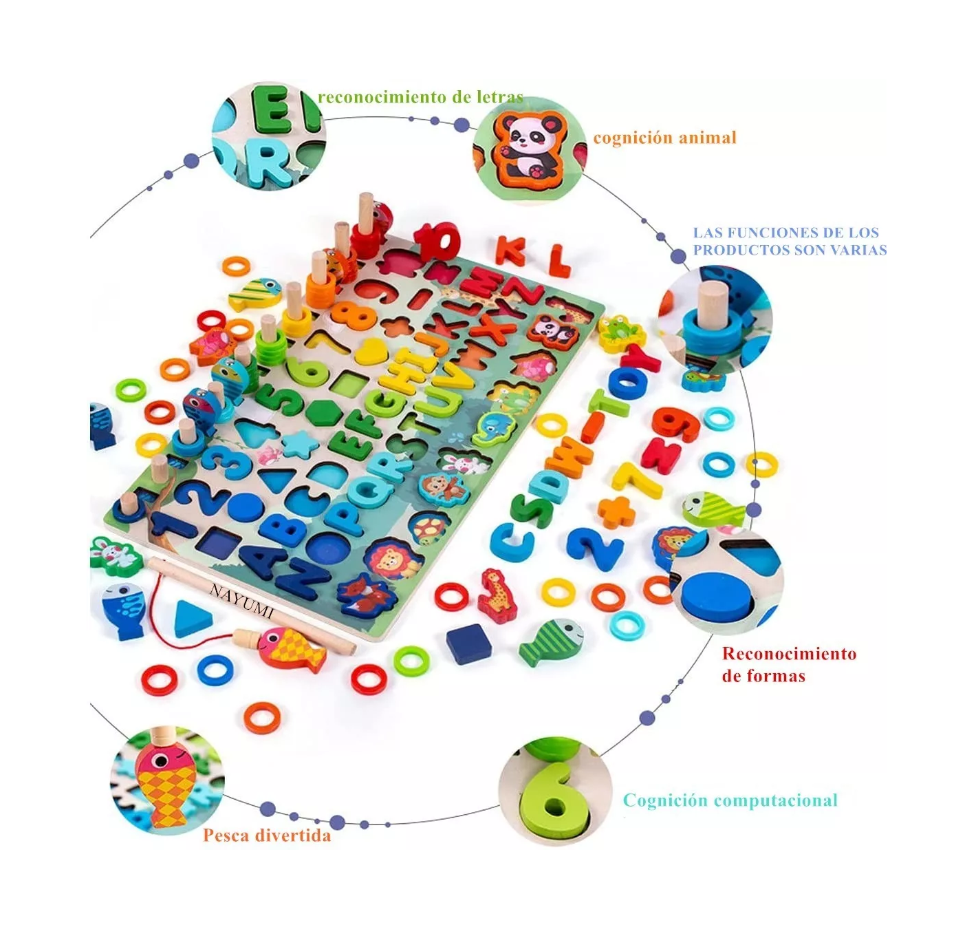 Foto 6 pulgar | Juego Educativo Nayumi Tablero Pesca Letras y Números