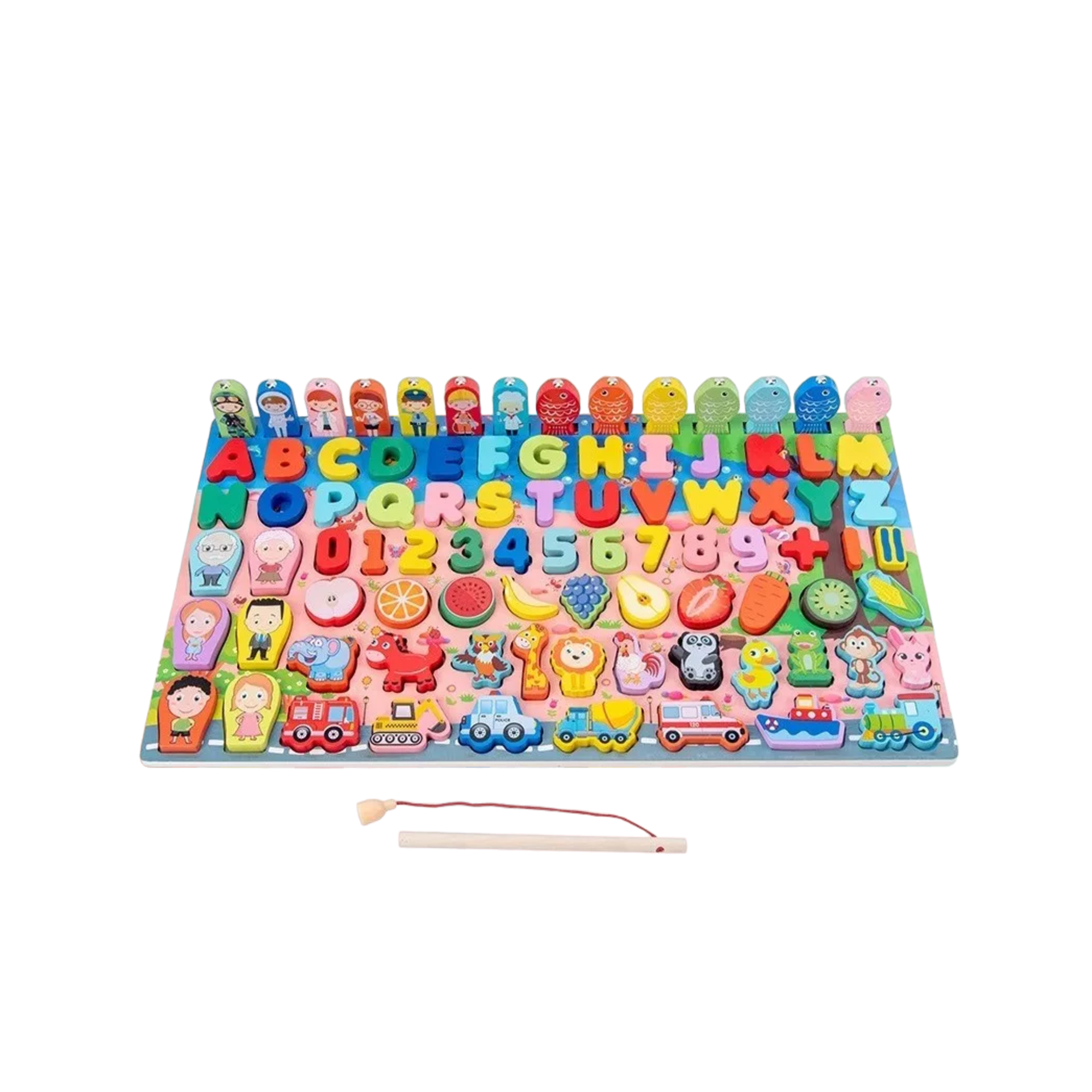 Juego Educativo Nayumi Tablero Pesca Letras y Números