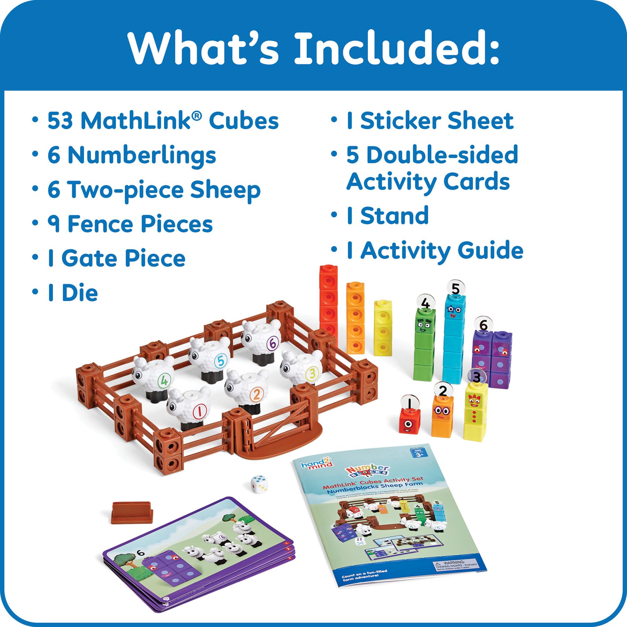 Foto 2 | Conjunto de Actividades Hand2Mind Numberblocks Sheep Farm Mathlink Cubes - Venta Internacional