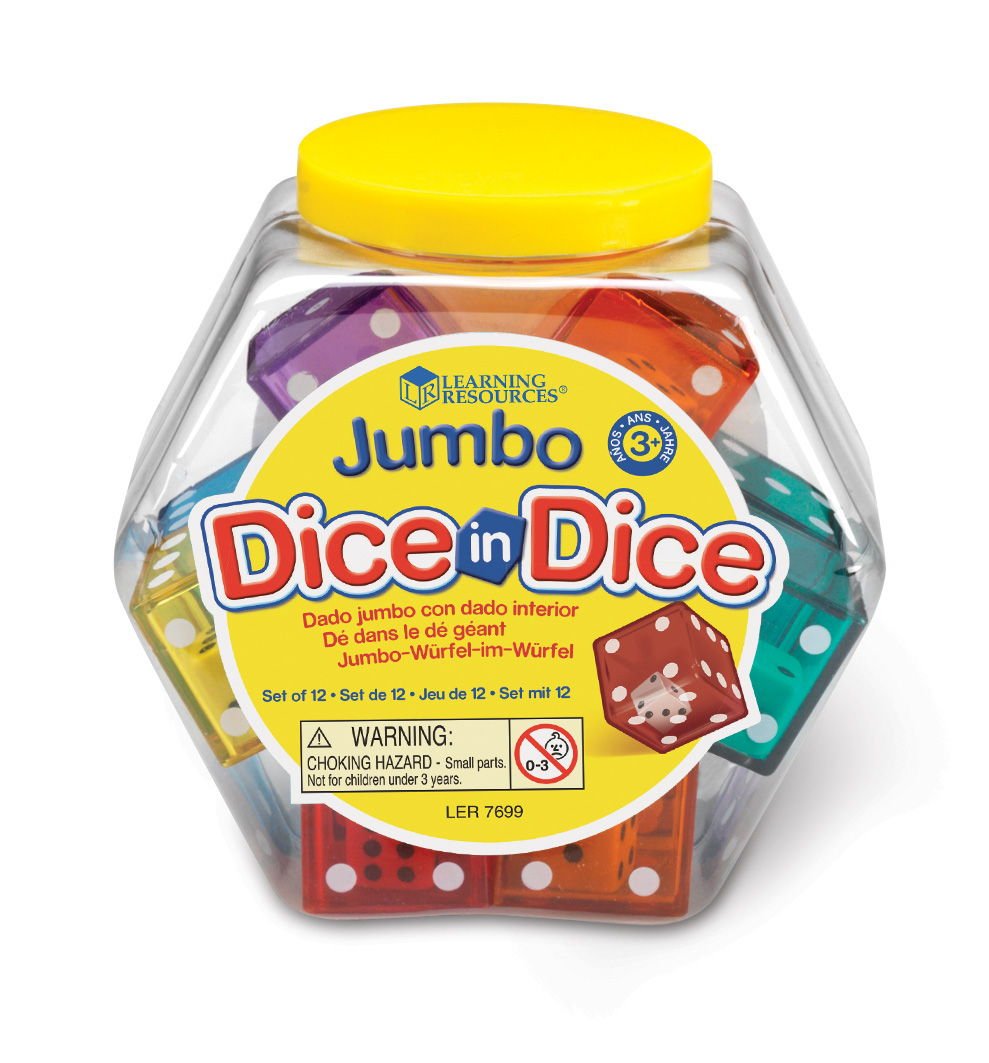 Foto 5 pulgar | Juego De 12 Dados Matemáticos Jumbo Dice In Dice Learning Resources - Venta Internacional.