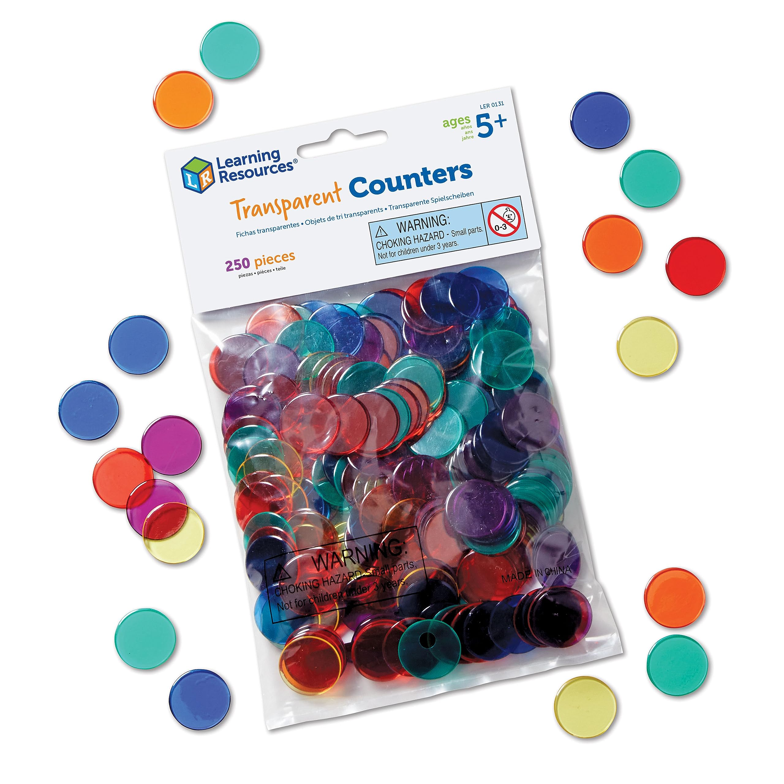 Foto 2 pulgar | Recursos De Aprendizaje Para Contar Fichas, Transparentes, 250 Piezas - Venta Internacional.