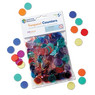 Foto 1 | Recursos De Aprendizaje Para Contar Fichas, Transparentes, 250 Piezas - Venta Internacional.