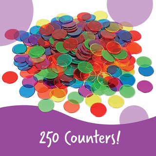 Foto 3 | Recursos De Aprendizaje Para Contar Fichas, Transparentes, 250 Piezas - Venta Internacional.
