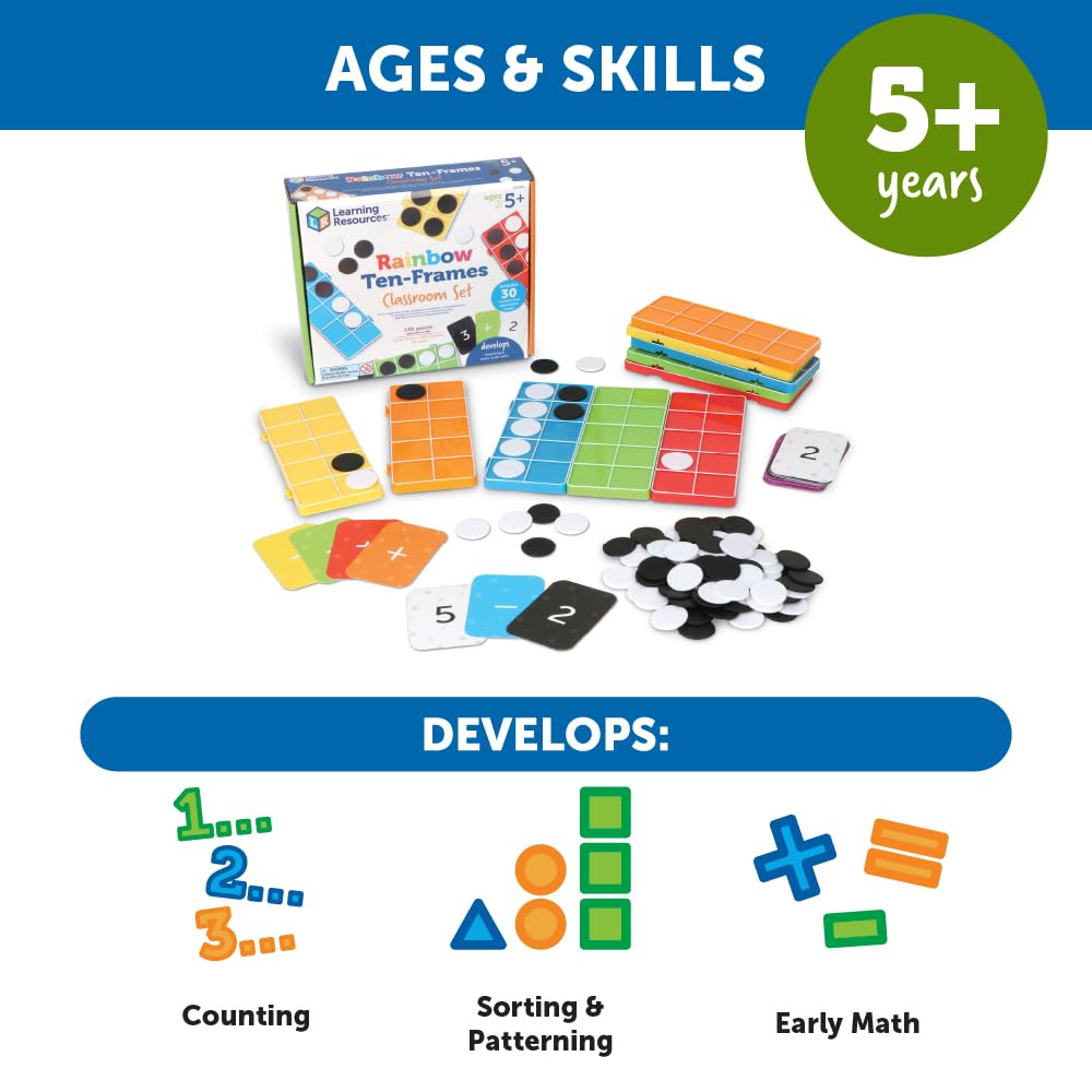 Foto 5 | Math Tools Learning Resources Rainbow, Juego De Diez Marcos, 140 Piezas - Venta Internacional.