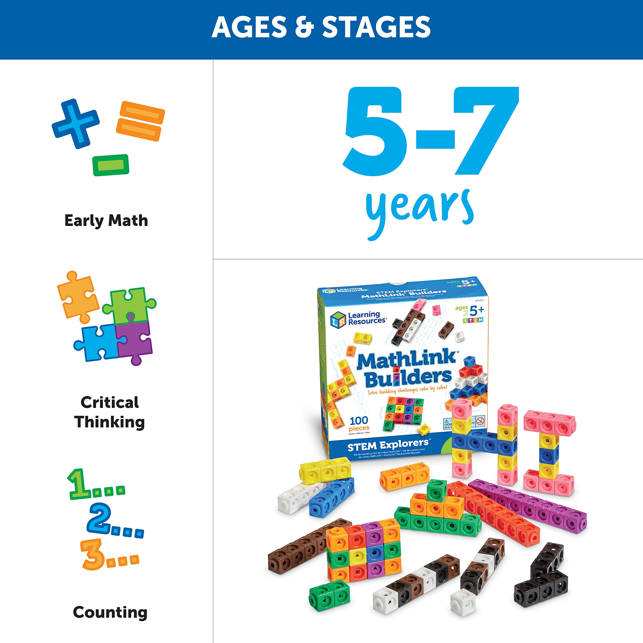 Foto 7 pulgar | Set De Actividades Matemáticas, Recursos De Aprendizaje, Stem Explorers, 100 Unidades - Venta Internacional.
