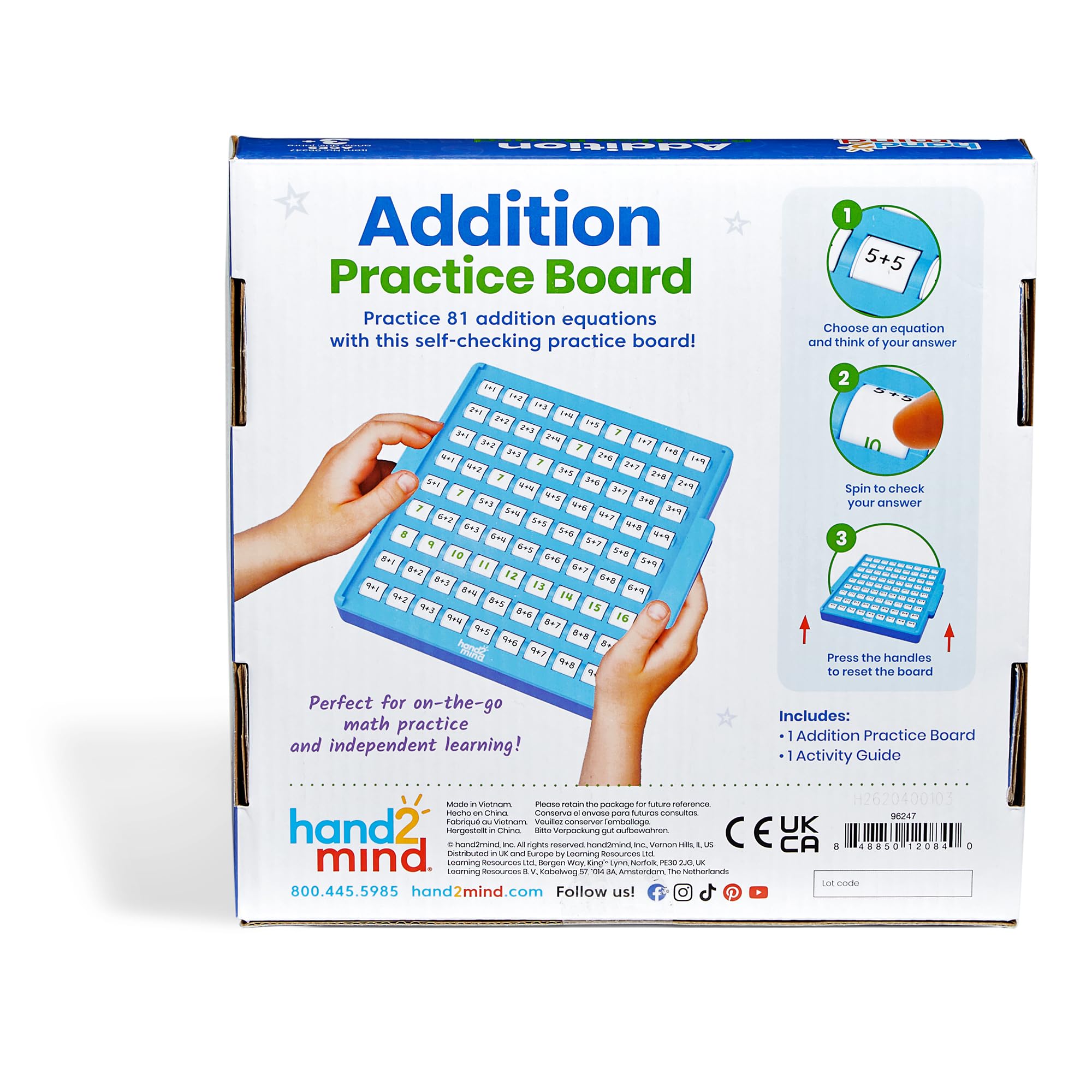 Foto 8 pulgar | Tablero De Práctica De Adición Hand2mind Math Facts Games Kids - Venta Internacional.