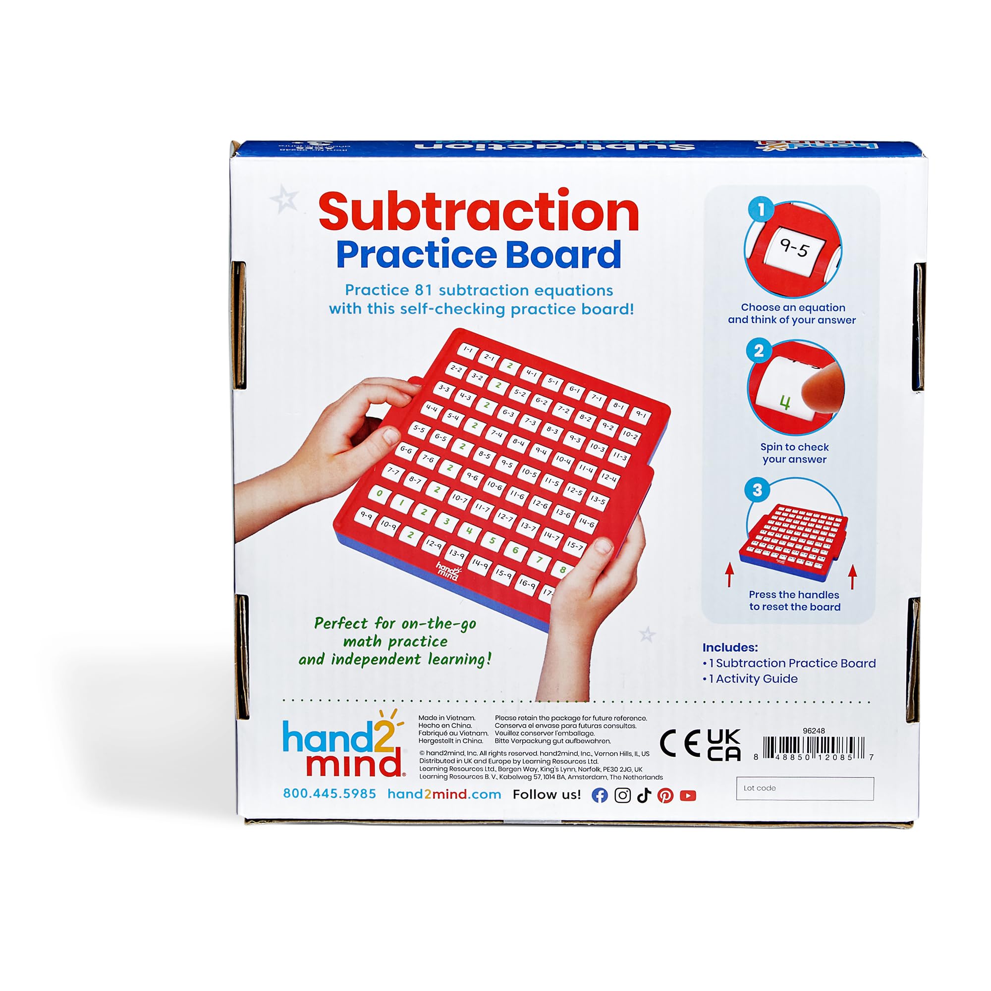 Foto 7 | Tablero De Práctica De Resta Hand2mind, Datos Matemáticos, Juegos Para Niños - Venta Internacional.