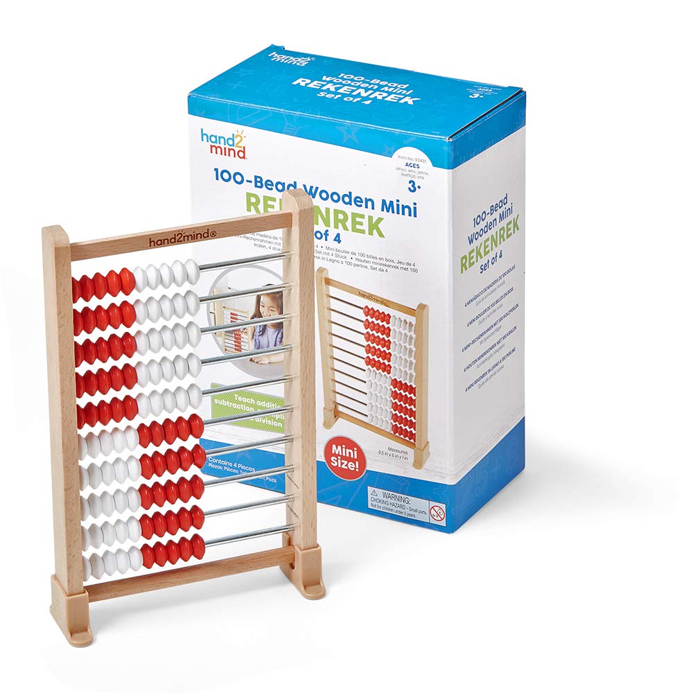 Mini Rekenrek De Madera Abacus Hand2mind De 100 Cuentas Para Niños - Venta Internacional.