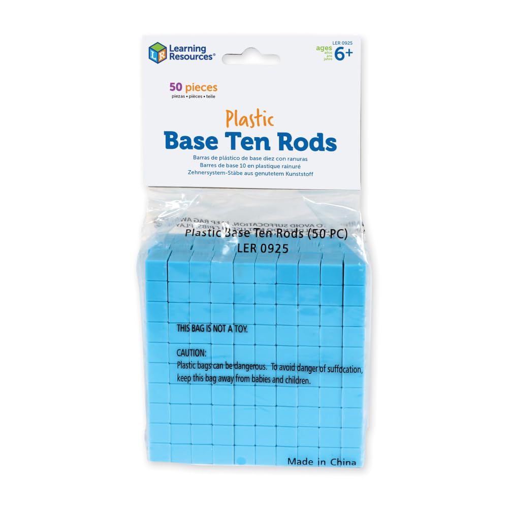 Foto 2 pulgar | Juego De 50 Recursos De Aprendizaje De Base Ten Rods Para Niños Mayores De 6 Años - Venta Internacional.