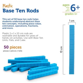 Foto 6 | Juego De 50 Recursos De Aprendizaje De Base Ten Rods Para Niños Mayores De 6 Años - Venta Internacional.