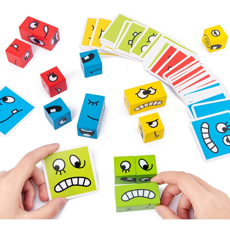Foto 4 pulgar | Rompecabezas De Madera Con Forma De Cubo Mágico De Construcción Para Niños - Venta Internacional.
