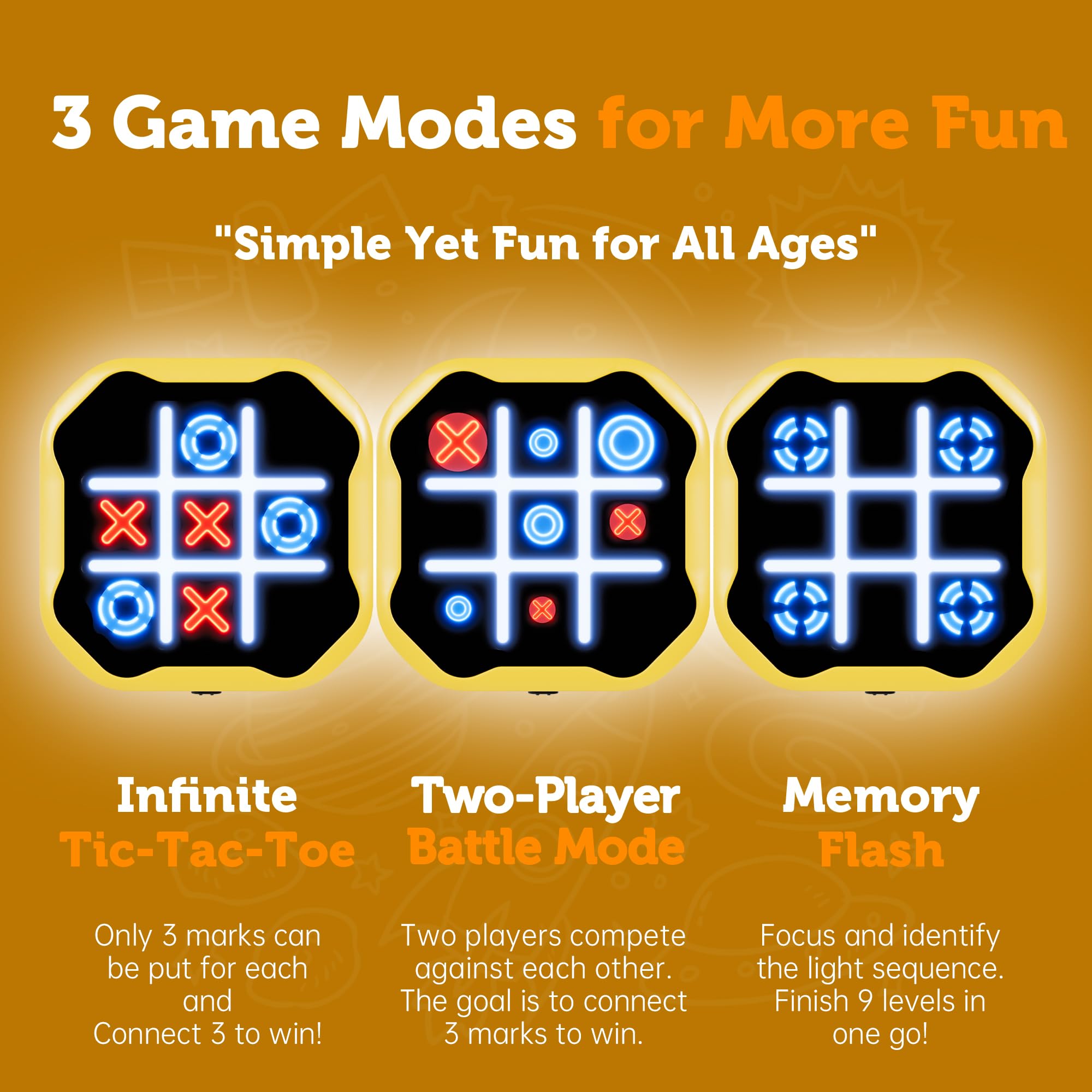 Foto 5 pulgar | Juego Tic Tac Toe Massrt 3 En 1 Electrónico Con Modo Silencioso - Venta Internacional.