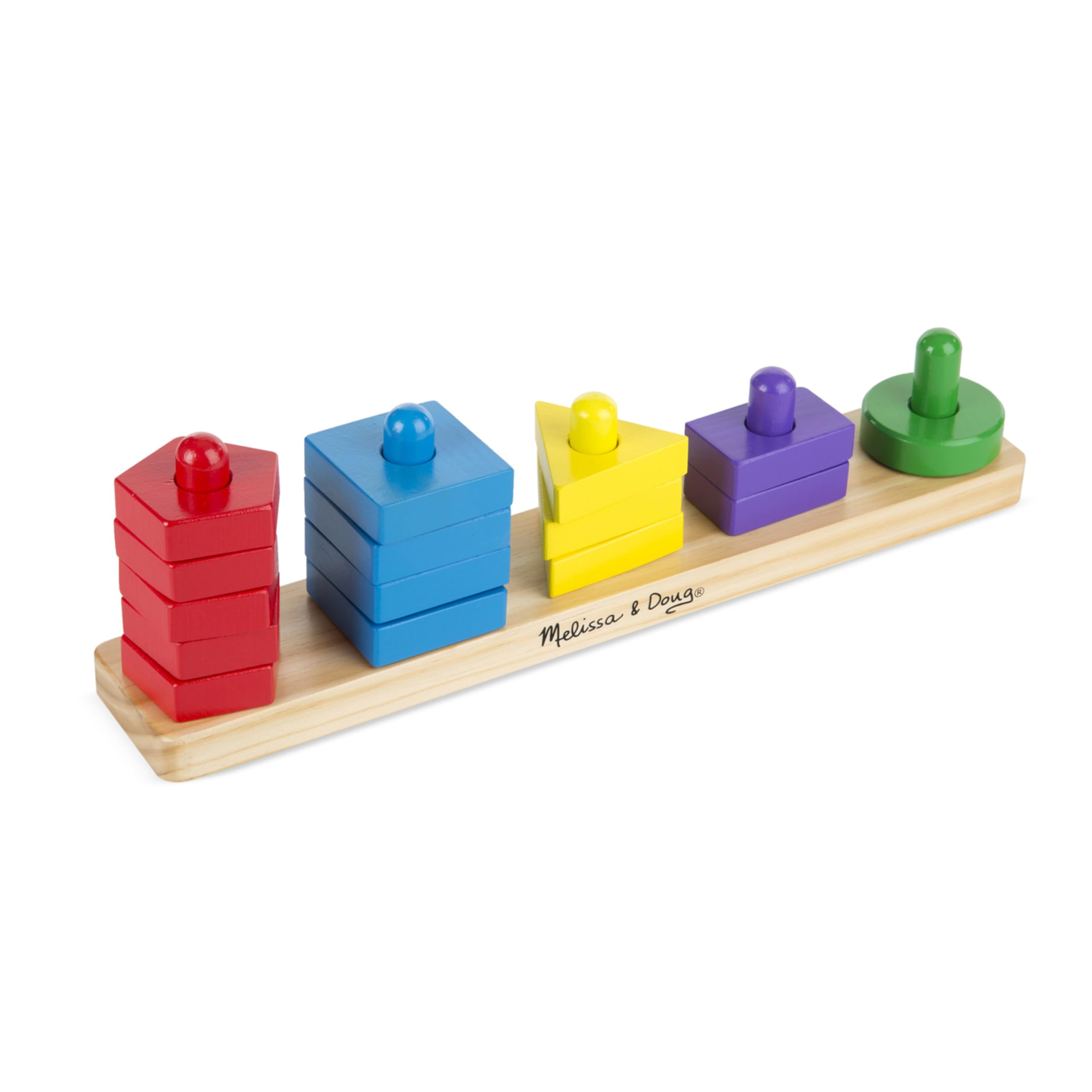 Tablero Para Apilar Y Clasificar Toy Melissa & Doug De Madera Para 2 Años Con 15 Piezas - Venta Internacional.