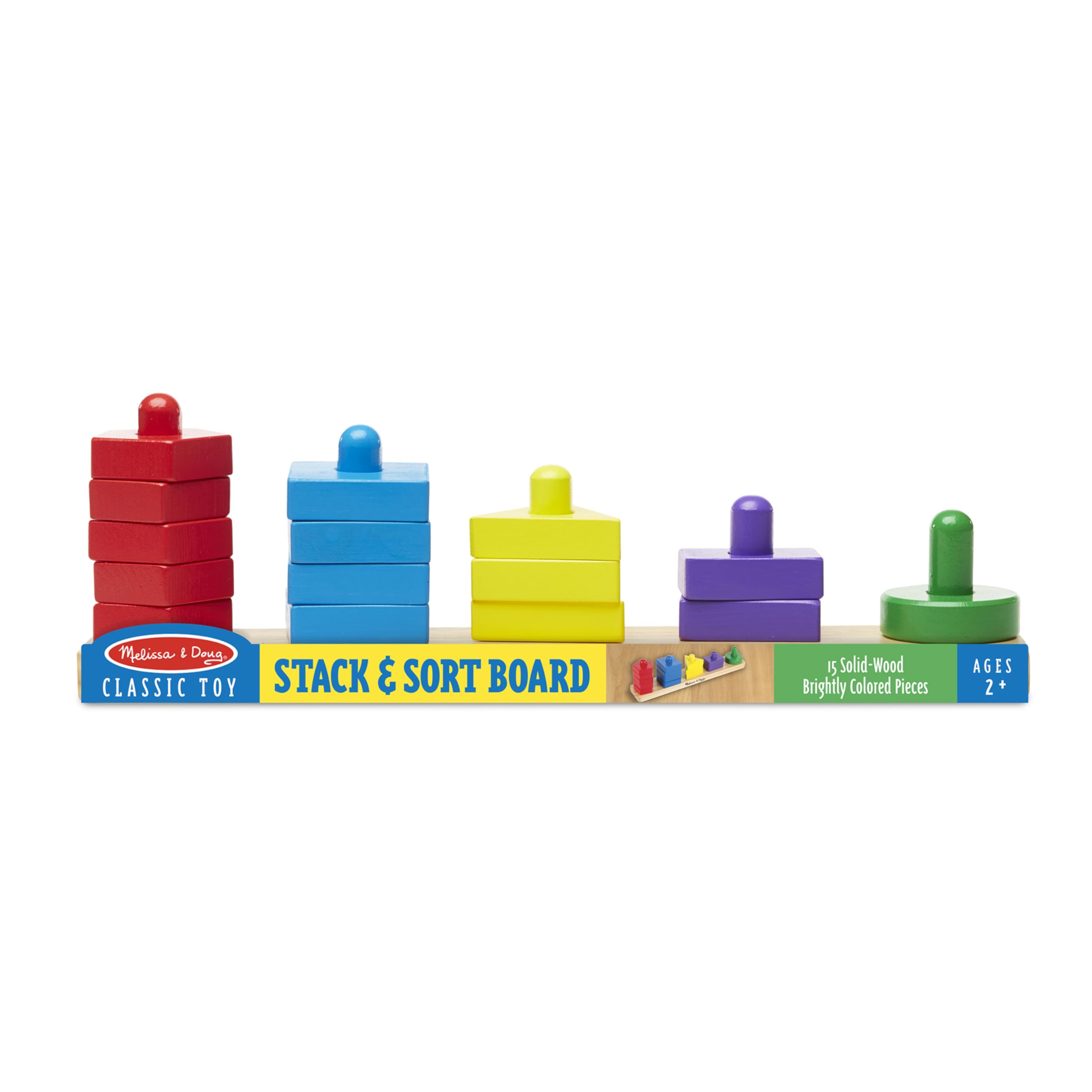 Foto 4 pulgar | Tablero Para Apilar Y Clasificar Toy Melissa & Doug De Madera Para 2 Años Con 15 Piezas - Venta Internacional.