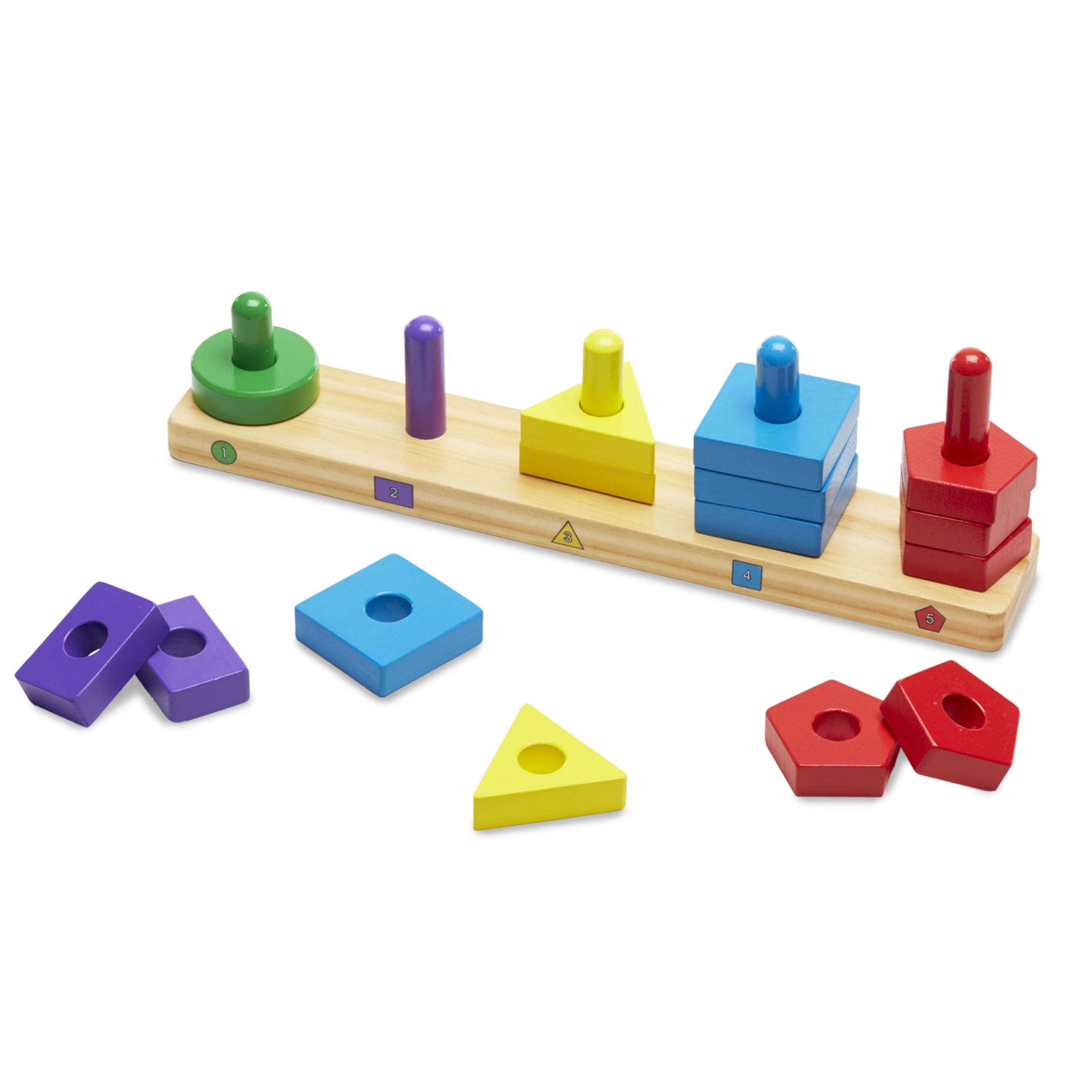 Foto 5 pulgar | Tablero Para Apilar Y Clasificar Toy Melissa & Doug De Madera Para 2 Años Con 15 Piezas - Venta Internacional.