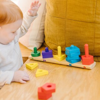 Foto 7 | Tablero Para Apilar Y Clasificar Toy Melissa & Doug De Madera Para 2 Años Con 15 Piezas - Venta Internacional.