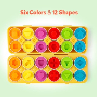 Foto 2 | Juego Matching Eggs Coogam De 12 Piezas Con Reconocimiento De Colores Y Formas - Venta Internacional.
