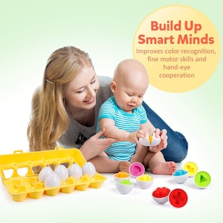 Foto 4 | Juego Matching Eggs Coogam De 12 Piezas Con Reconocimiento De Colores Y Formas - Venta Internacional.