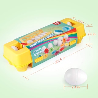 Foto 7 | Juego Matching Eggs Coogam De 12 Piezas Con Reconocimiento De Colores Y Formas - Venta Internacional.