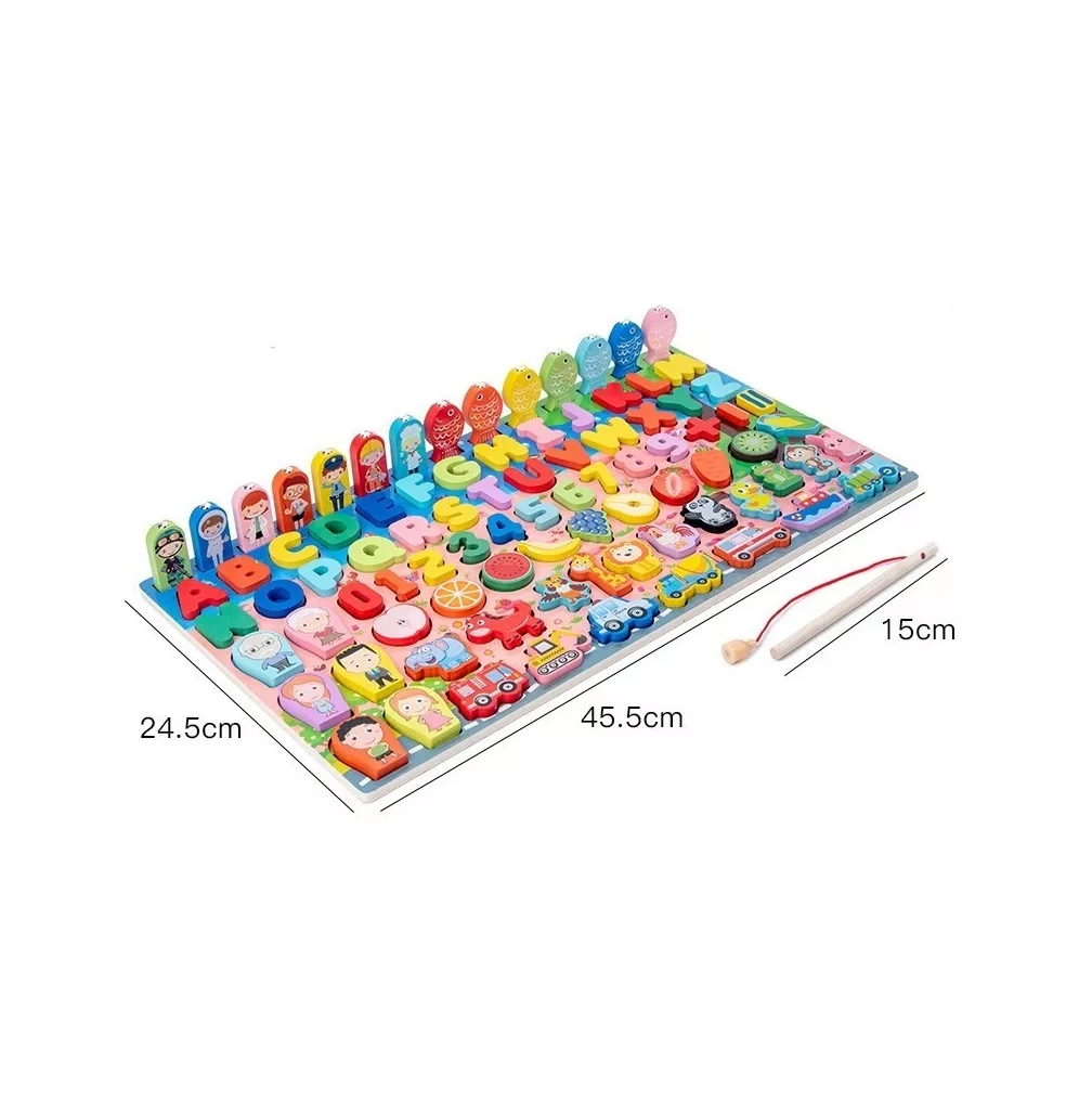 Foto 3 pulgar | Juego Educativo Tablero De Pesca Letra Número Animal Para Niños, Varios Colores