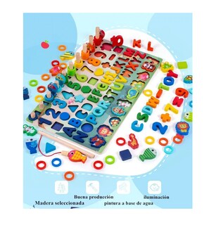 Foto 3 | Juego Educativo Tablero De Pesca Letra Número Animal Para Niños, Varios Colores