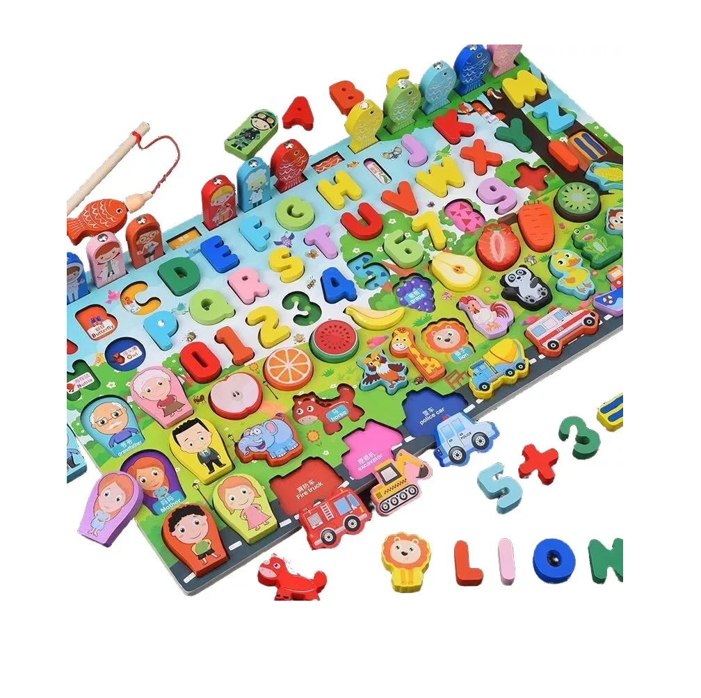 Foto 5 pulgar | Juego Educativo Tablero De Pesca Letra Número Animal Para Niños, Varios Colores