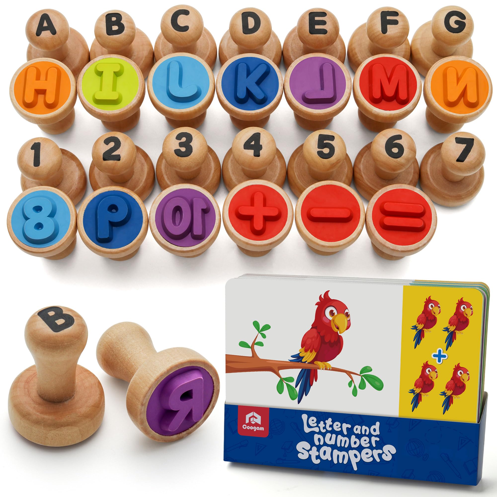 Tarjeta Didáctica Con Estampado De Números Del Alfabeto De Madera Coogam - Venta Internacional.