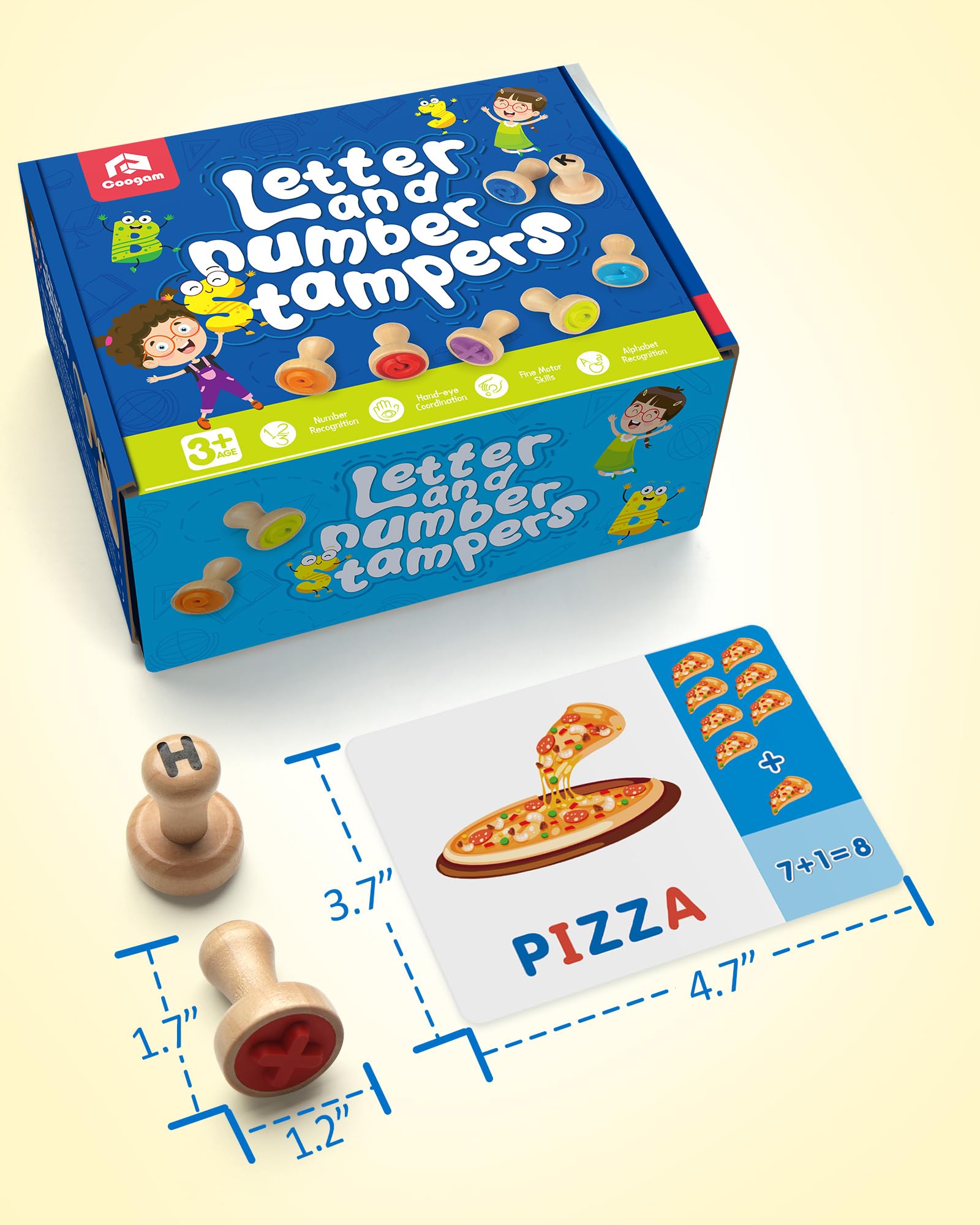 Foto 8 pulgar | Tarjeta Didáctica Con Estampado De Números Del Alfabeto De Madera Coogam - Venta Internacional.