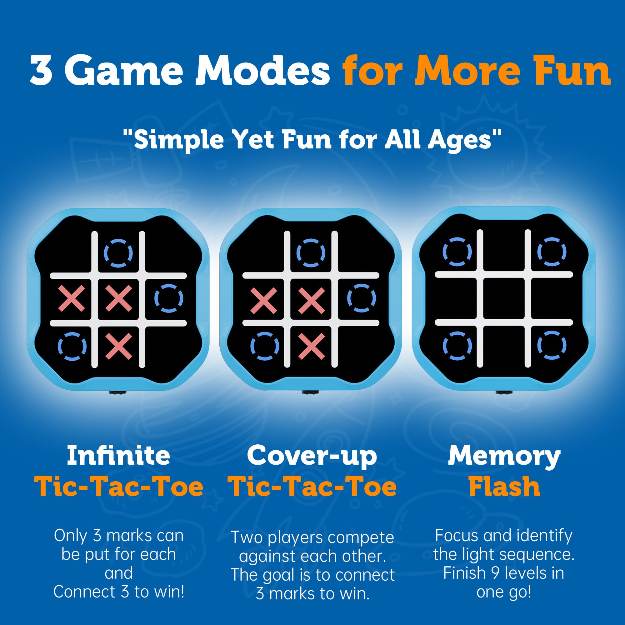 Foto 5 pulgar | Juego Tic Tac Toe Massrt 3 En 1 Electrónico Con Modo Silencioso - Venta Internacional.